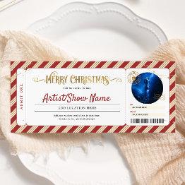 Small Christmas Concert Event Show Gift Ticket Invitation Front View
