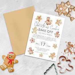 Small Christmas Cookie Bake Off Party Invitation Front View