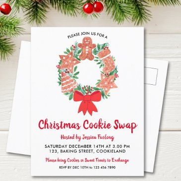 christmas cookie swap party invitation postinvitations