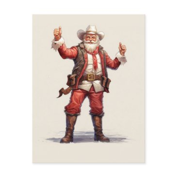 christmas cowboy santa claus vintage postinvitations