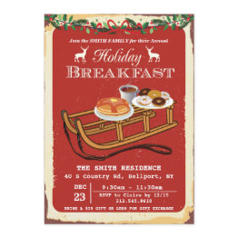 Small Christmas Holiday Breakfast Invitation Front View