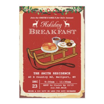 christmas holiday breakfast invitation