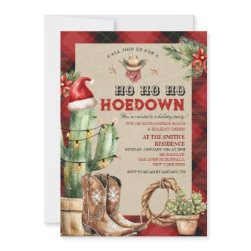 christmas holiday hoedown cowboy western invitation