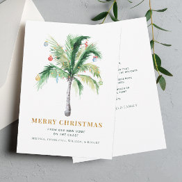 Small Christmas Holidays Palm Tree Moving Announcement Front View