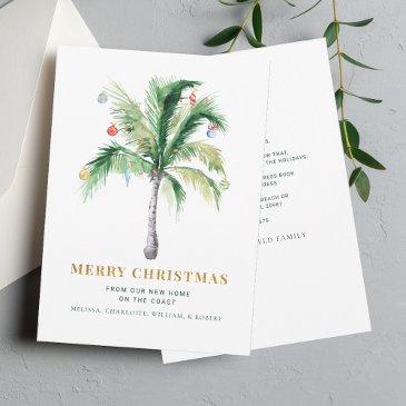 christmas holidays palm tree moving announcement