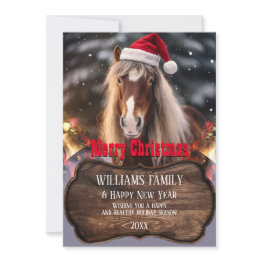 Small Christmas Horse Ranch Invitation Front View