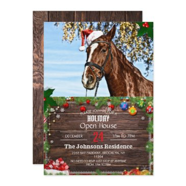 christmas horse with hat   invitation
