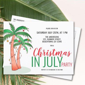 christmas in july summer party invitation postinvitations