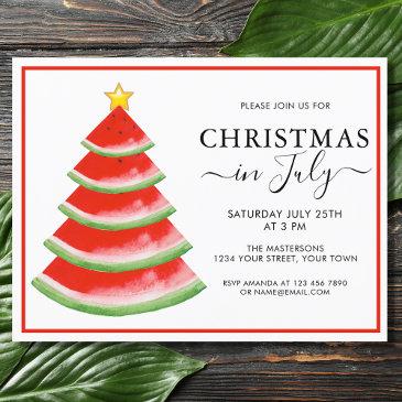 christmas in july watermelon party invitation postinvitations