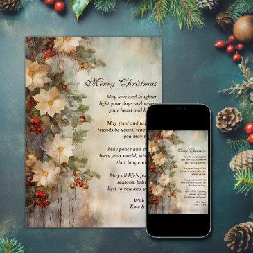 christmas irish blessing | pretty winter flower holiday invitations