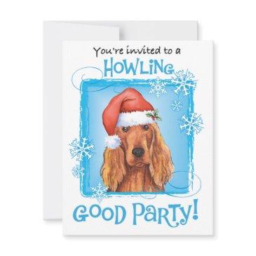 christmas irish setter invitation