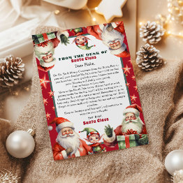 Small Christmas Letter From Santa And Elf Personalized Invitation Front View