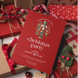 Small Christmas Nutcracker Christmas Party Invitation Front View