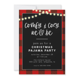 Small Christmas Pajama Party Invitation Front View