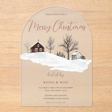 christmas party corporate / family merry christmas acrylic invitations