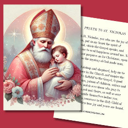 Small Christmas St. Nicholas. Baby Jesus Feast Day Place Invitations Front View