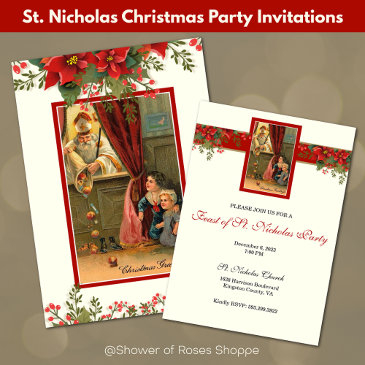 christmas st. nicholas feast day party invitations