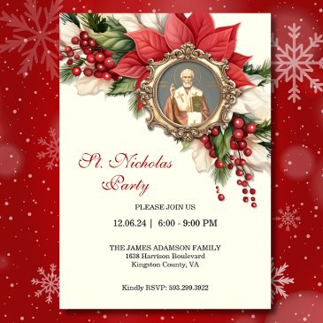 christmas st. nicholas feast day party invitations