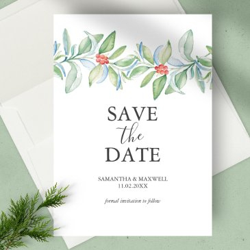 christmas wedding save the date invitation