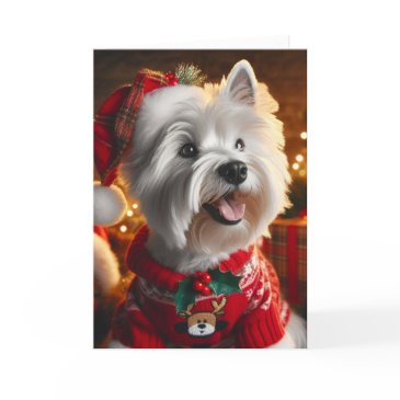 christmas westie dog holiday invitations