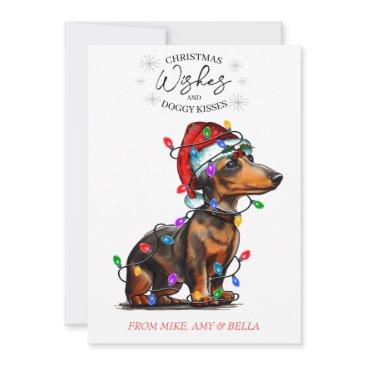 christmas wishes dog puppy kisses cute pet custom holiday invitations