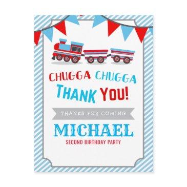 chugga chugga train birthday baby shower thank you postinvitations