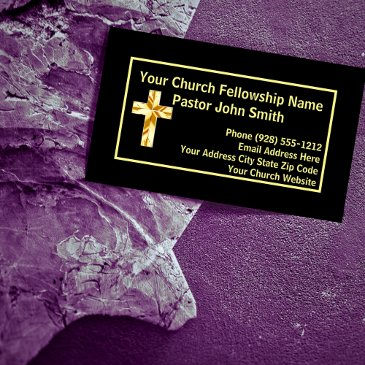 church pastor classy black business invitations