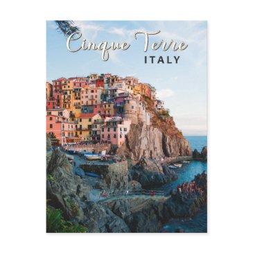 cinque terre italy watercolor vintage postinvitations