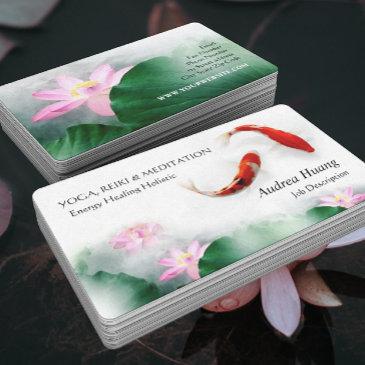 circle of life oriental zen feng shui koi & lotus business invitations