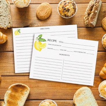 citrus lemon botanical recipe invitations