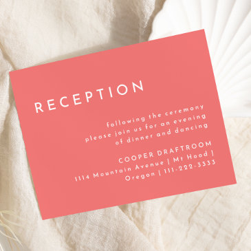 citrus minimalist pink wedding reception enclosure invitations