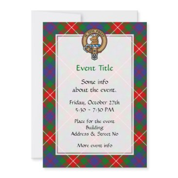 clan fraser of lovat crest over tartan invitation