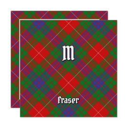Small Clan Fraser Tartan Invitation Front View