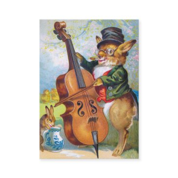 clapsaddle: bunny with cello business invitations
