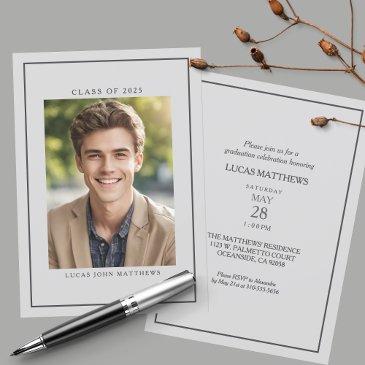 class of 2025 classic custom photo graduation invitation