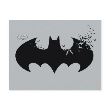 classic batman logo dissolving into bats postinvitations