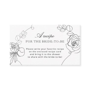 classic black floral bridal shower recipe request enclosure invitations