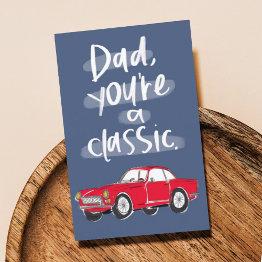 Small Classic Car Father's Day Invitations Front View