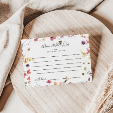 classic colorful wild floral wedding advice card
