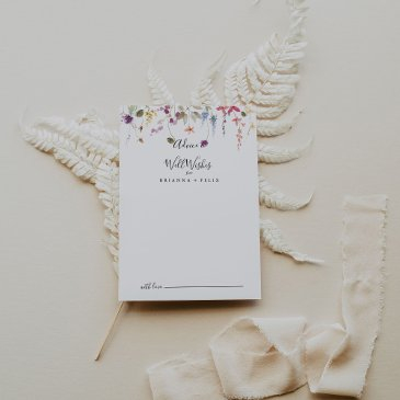 classic colorful wild floral wedding well wishes advice card