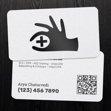 classic cpr - aha instructor qr business invitations