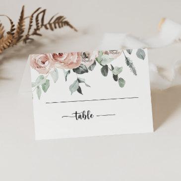 classic dusty pink rose floral wedding place invitations