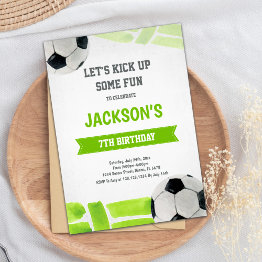 Small Classic Football Party Theme Invitation Front View