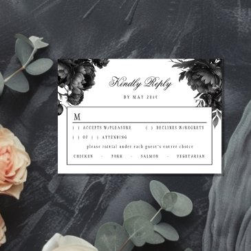 classic gothic white wedding rsvp invitations