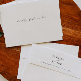 Small Classic Invitation Addressed Envelope Wedding J102 Front View