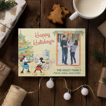 classic mickey and minnie: happy holidays invitations