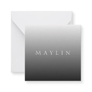 classic name or word | gradient grey note invitations