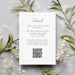 Small Classic Simple Elegance Wedding Info - Details Enclosure Invitations Front View