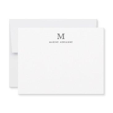 classic simple modern monogram initial note invitations