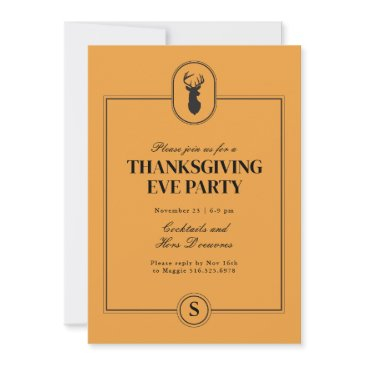 classic stag thanksgiving eve party invitation